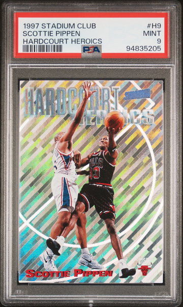 1997 SCOTTIE PIPPEN STADIUM CLUB HARDCOURT HEROICS #H9 PSA 9