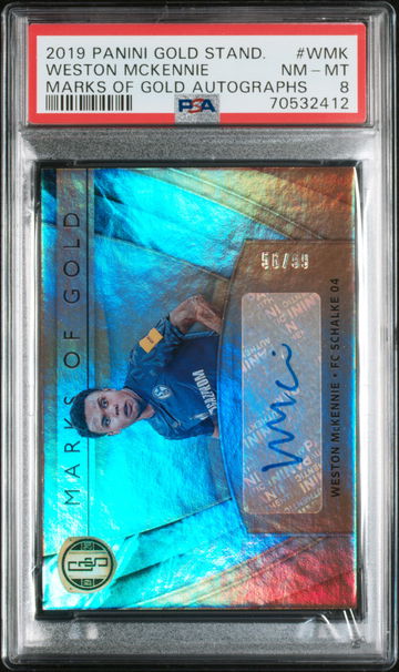 2019 Panini Gold Standard Marks of Gold Autographs Weston Mckennie #WMK /99 PSA 8