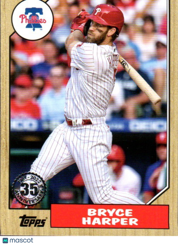 2022 Topps Bryce Harper #T87-41 1987 Topps Baseball 35th Anniversary (Series One)