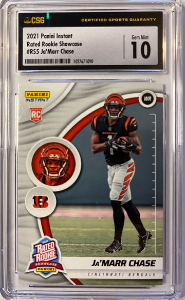 Ja’Marr Chase 2021 panini instant Rated Rookie CSG 10