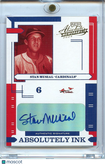 Stan Musial 2004 Absolute Auto Autograph St. Louis Cardinals 67/100