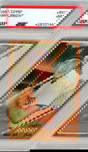 1962 Topps Harry Bright #551 PSA 7 P1289