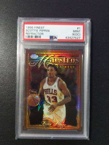 1996 Finest #1 Refractor Scottie Pippen PSA 9 (oc)