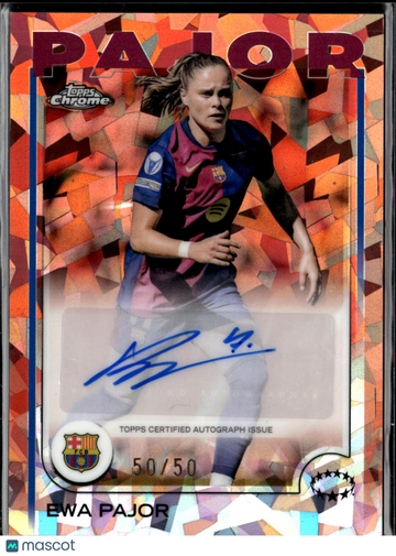 2025 Topps Chrome Sapphire UEFA Women's Champions League Ewa Pajor #AV-EP Orange Mosaic /50