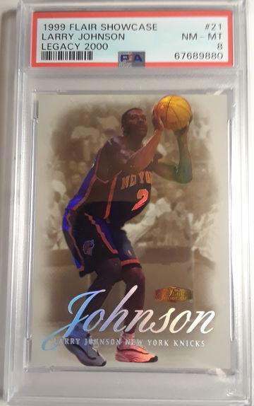 Larry Johnson 1999-20 Flair Showcase Legacy 2000 3/20 SSP! PSA 8 NM-Mint! #21