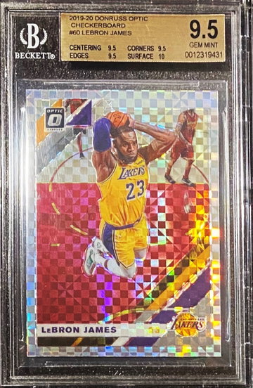 Lebron James 2019-20 Optic Checkerboard Holo BGS 9.5 True + Highest BGS Graded