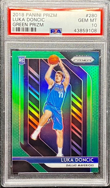 2018 Prizm Luka Doncic Green Rookie RC PSA 10 Gem Mint