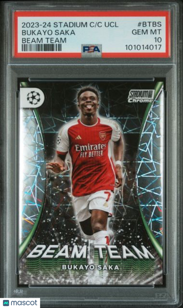 2023-24 Topps Stadium Club Chrome UEFA Club Competitions Beam Team Bukayo Saka #BTBS PSA 10