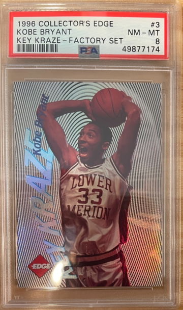 Kobe Bryant Collector’s Edge #3 Key Kraze - Factory Set RARE PSA 8 NM-MT Mamba Lower Merion 
