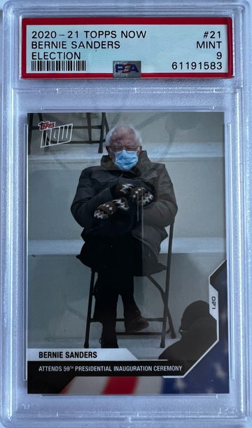 2020-21 TOPPS NOW BERNIE SANDERS ELECTION PSA 9