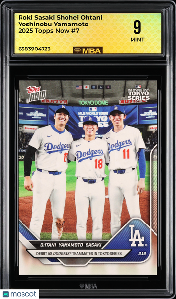2025 Topps Now Yoshinobu Yamamoto Shohei Ohtani Roki Sasaki #7 MBA 9