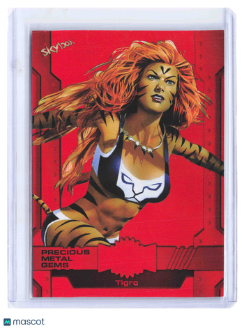 2023 SkyBox Marvel Metal Universe Avengers Precious Metal Gems Red Tigra #14 025/100