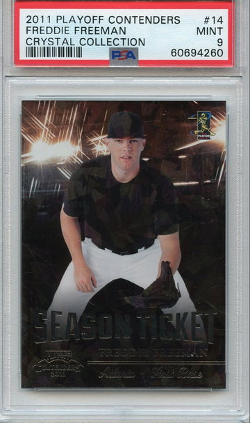 2011 Playoff Contenders Crystal Collection #14 Freddie Freeman PSA 9