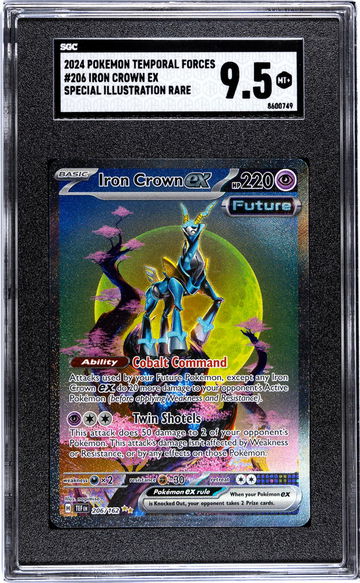 2024 Pokémon Scarlet & Violet Temporal Forces Iron Crown #206/162 EX SGC 9.5