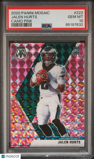 2020 Panini Mosaic Jalen Hurts #222 Camo Pink PSA 10