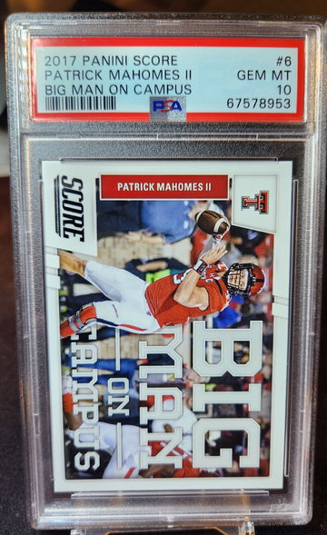 2017 Panini Score Patrick Mahomes Big Man On Campus ROOKIE RC #6 Gem Mint PSA 10