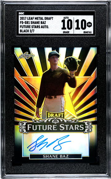 2017 Leaf Metal Draft Future Stars Autograph Black /7 Shane Baz SGC 10 w 10 Auto Pop 1!!