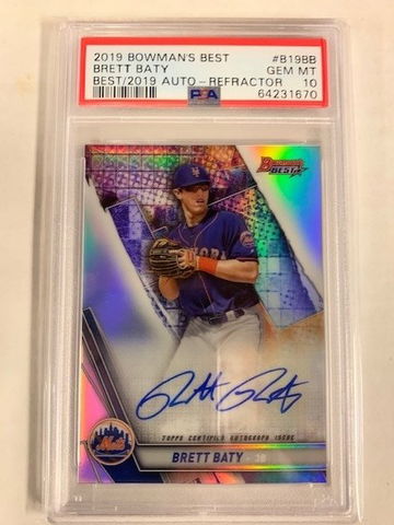 2019 Bowmans Best Brett Baty Auto Refractor PSA 10