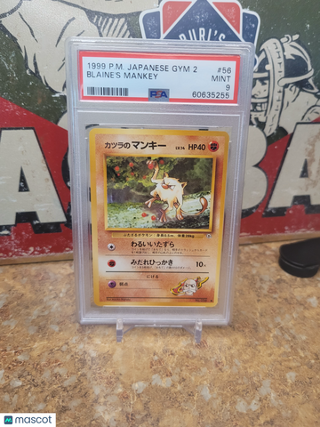 1999 Pokemon Japanese Gym 2 Blaine's Mankey Japanese PSA 9 #56