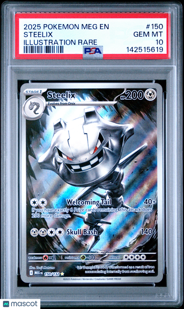 2025 Pokemon Meg EN-Mega Evolution Steelix Illustration Rare PSA 10 #150