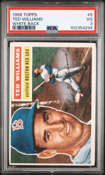 1956 Topps White Back Ted Williams #5 PSA 3