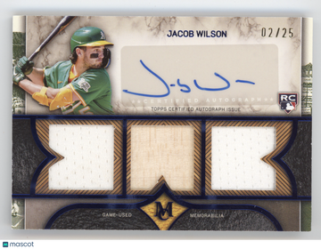 2025 Topps Museum Signature Swatches Triple Relic Jacob Wilson #SPTRA-JWI /25 RC
