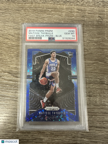 2019 Panini Prizm Matisse Thybulle #290 Fast Break Blue PSA 10