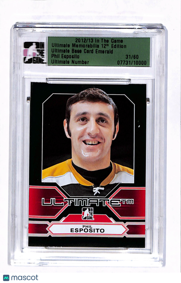 1970 In The Game Ultimate Memorabilia 12th Edition Phil Esposito Emerald