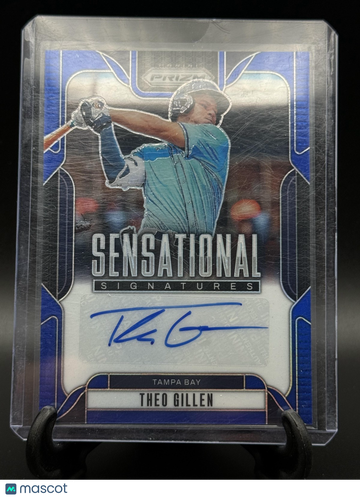 2025 Panini Prizm Theo Gillen #SS-TG Sensational Signatures Blue Pulsar Prizms SN AU