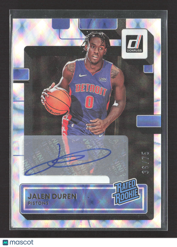 2022 Panini Donruss Basketball Jalen Duren #213 Holo Laser /75