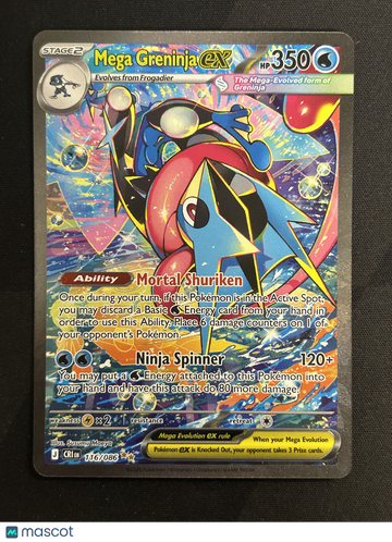 2026 Mega Evolution – Chaos Rising Mega Greninja EX Holo Secret Rare SIR #116/86