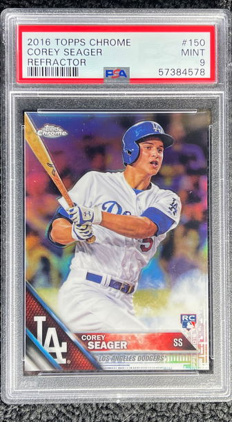 2016 Topps chrome #150 Corey seager refractor PSA 9 rookie rc