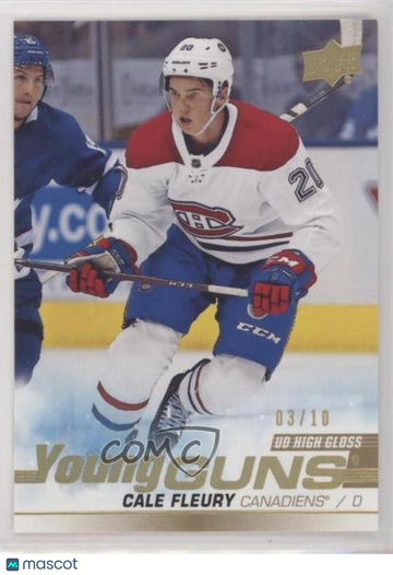 2019-20 Upper Deck Cale Fleury #209 High Gloss Young Guns 03/10 Parallel/Variety Rookie Base Set
