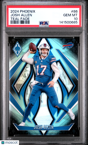 2024 Panini Phoenix Josh Allen #86 Teal Fade /72 PSA 10