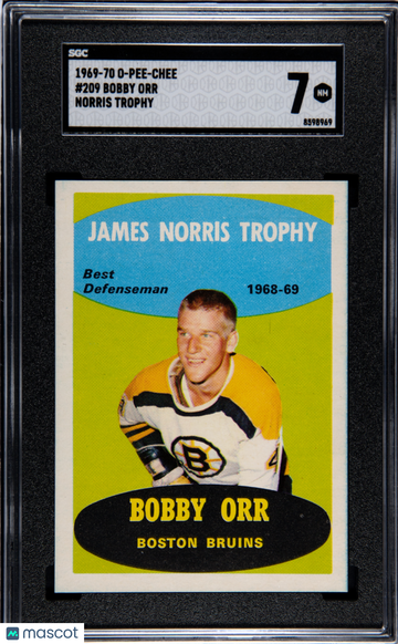 1969 O-Pee-Chee Bobby Orr #209 Norris Trophy SGC 7