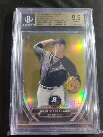2013 Bowman Platinum Noah Syndergaard Gold Refractor 50/50 BGS 9.5/10