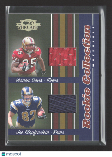 2006 Donruss Playoff Threads Rookie Collection Materials Joe Klopfenstein Vernon Davis #RCCM-8 Rookie Collection Materia