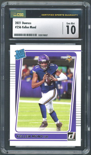 2021 Donruss Kellen Mond Rated Rookie #256 - CSG 10 - Minnesota Vikings