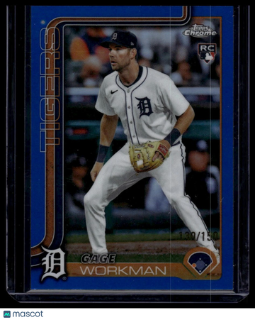 2025 Topps Chrome Update Gage Workman #USC21 Blue Refractors SN RC