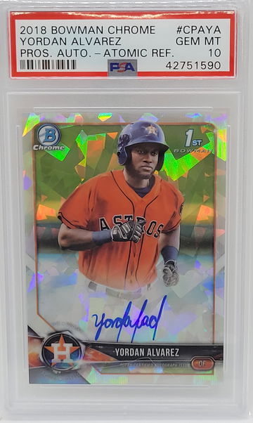 2018 Bowman Chrome #CPAYA Yordan Alvarez Atomic Refractor GEM PSA 10