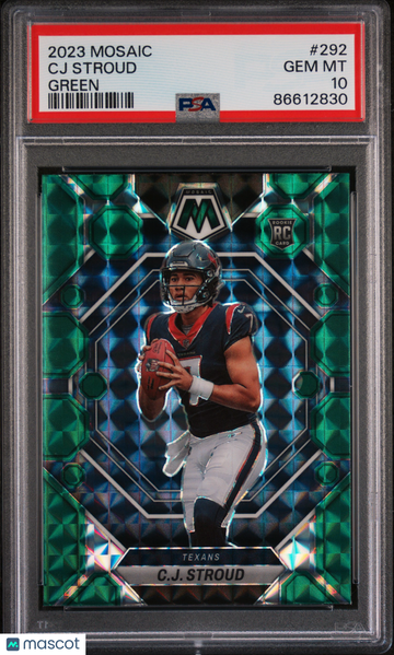 2023 Panini Mosaic CJ Stroud #292 Green PSA 10
