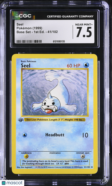 1999 Pokemon Base Set Seel 41/102 1st Edition CGC 7.5 #41/102