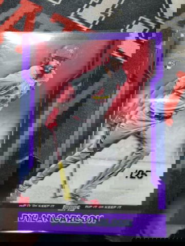 Dylan Carlson 2021 Topps Rip RC #72 Purple 18/25 UNRIPPED