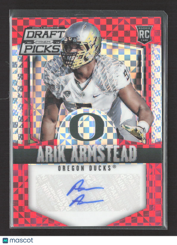 2015 Panini Prizm Collegiate Draft Picks Arik Armstead #154 Red Checkerboard RC Auto