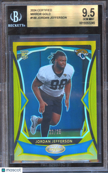 2024 Certified Mirror Gold Jordan Jefferson #189 BGS 9.5