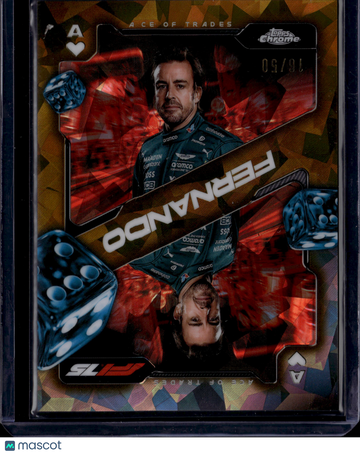 2025 Topps Chrome Formula 1 Ace of Trades Fernando Alonso #SCA-6 Gold Refractor /50
