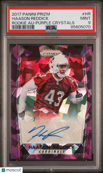 2017 Panini Prizm Rookie Autographs Haason Reddick #HR Purple Crystals /99 PSA 9