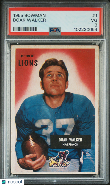 1955 Bowman Doak Walker #1 PSA 3