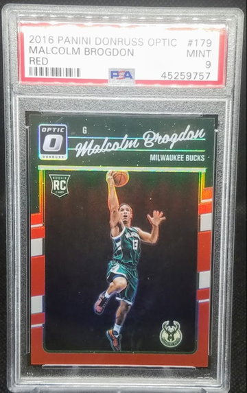 Malcolm Brogdon 2016-17 Panini Optic Red Prizm RC Rookie # 179 16/99 Graded PSA Mint 99