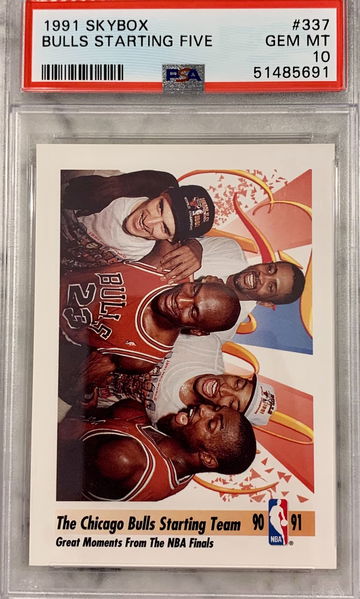1991 Skybox Chicago Bulls starting 5 Michael Jordan PSA 10 Gem Mint